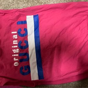 Kids Gucci logo printed sleeves top 100% authentic!!!